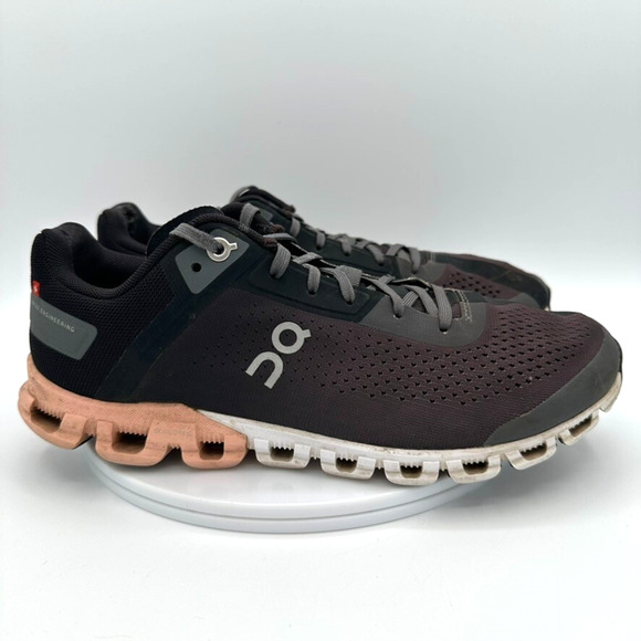 On Cloudflow Running Shoes Rock Rose Black Pink Womens 8 Lifestyle Comfort Walk - Picture 3 of 10